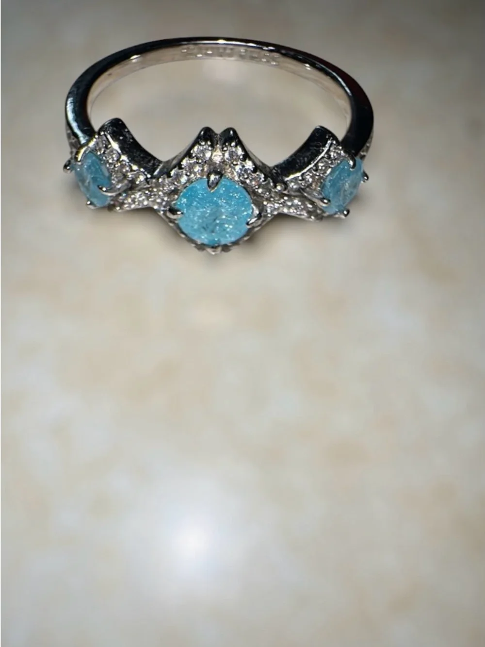 Bomb Party Aqua Blue Druzy Crown Ring - Women's Jewelry